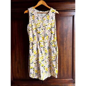 Duluth Trading Tank Dress M Stretch Floral V-Neck Sleeveless Coastal Breezy